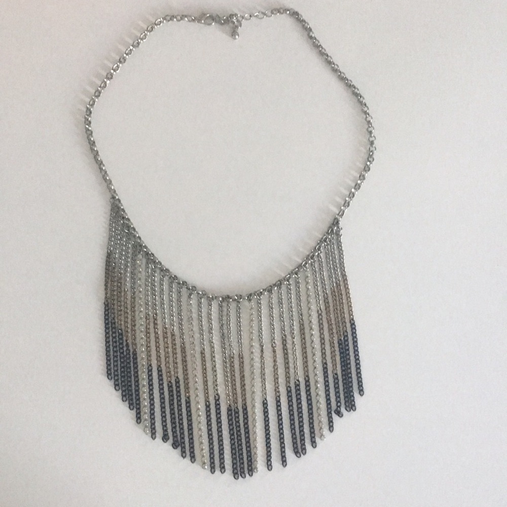 Silver, Black and Gold Necklace